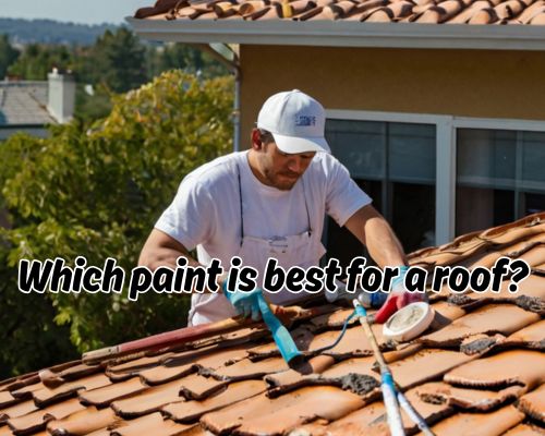 Roof getting painted with care.