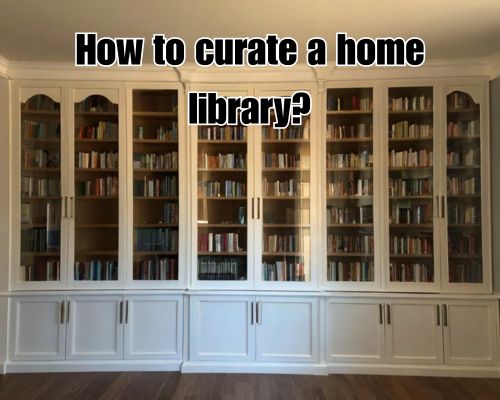 Elegantly built shelves hold books.