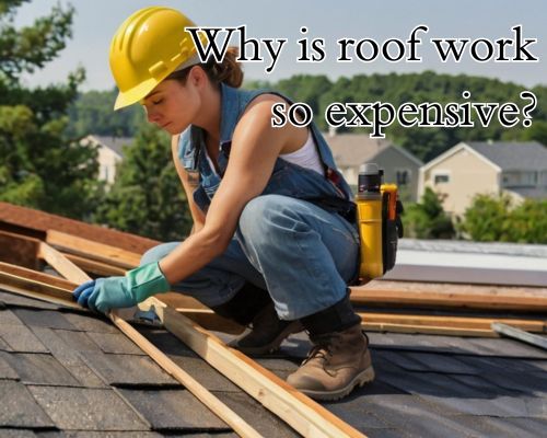 a female roofer working alone