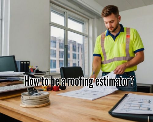 a roofing estimator in his office