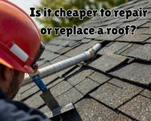 roof repair work undergoing