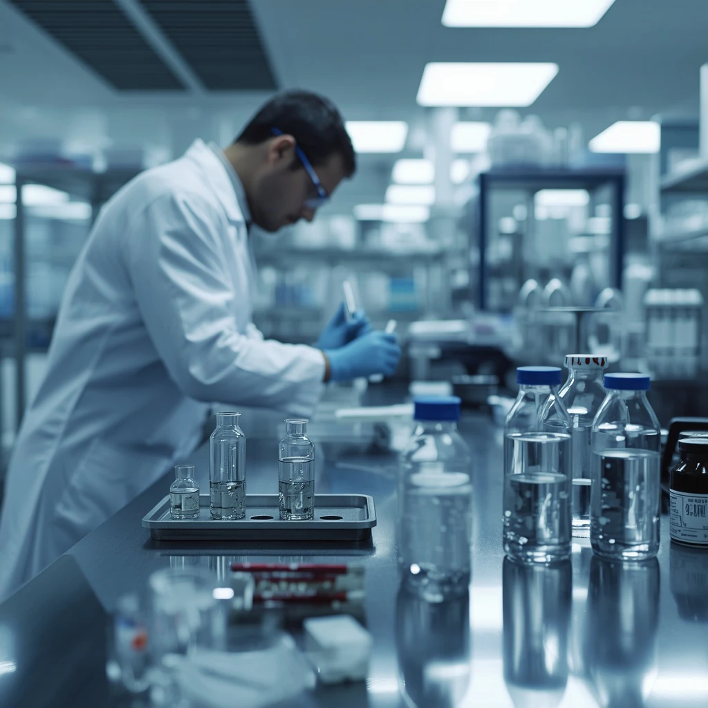 Scientist Preparing Research Peptides In Sterile Laboratory